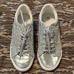 Silver Glitter Sneakers
